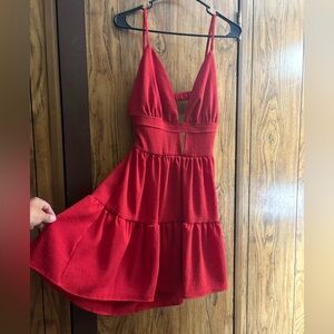 SHEIN Red Midi Dress